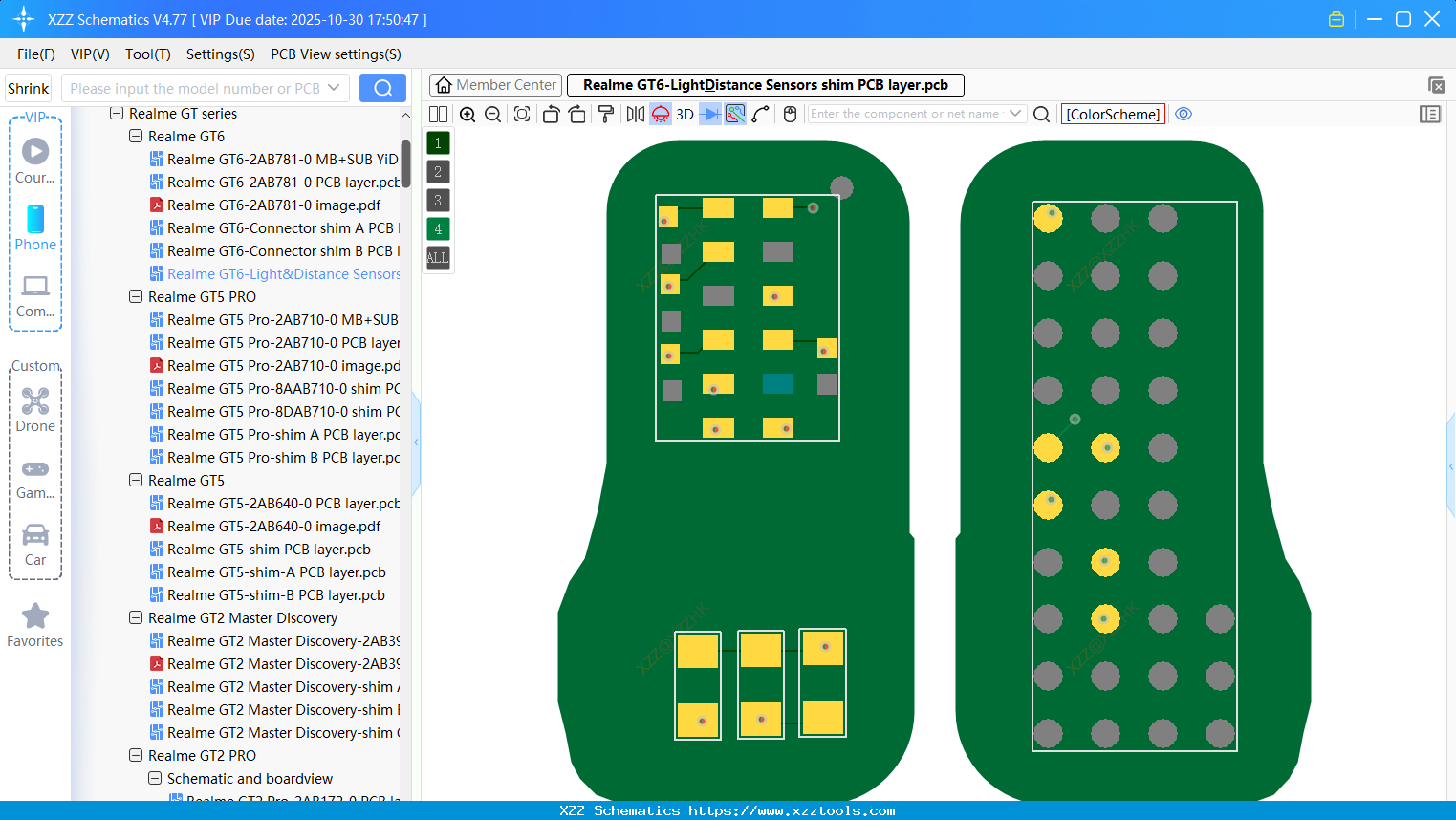 Realme GT6-Light&Distance Sensors Shim PCB Layer